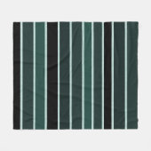 Groen, Zwart & Wit Gestreepte Fleece Deken (Voorkant (Horizontaal))