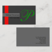 Groen Zwart Wit Grijs Rood Strepen Visitekaartje (Voorkant / Achterkant)