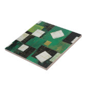 Groen Zwart Wit Meesterwerk in Pleinen Tegeltje (Zijkant)