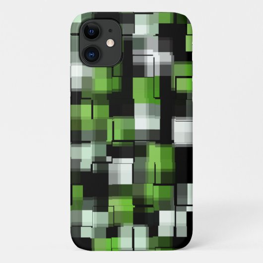 Groen zwart wit modern patroon Case-Mate iPhone case (Achterkant)