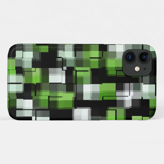 Groen zwart wit modern patroon Case-Mate iPhone case (Achterkant (horizontaal))