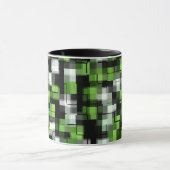 Groen zwart wit modern patroon mok (Midden)