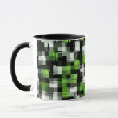 Groen zwart wit modern patroon mok (Links)