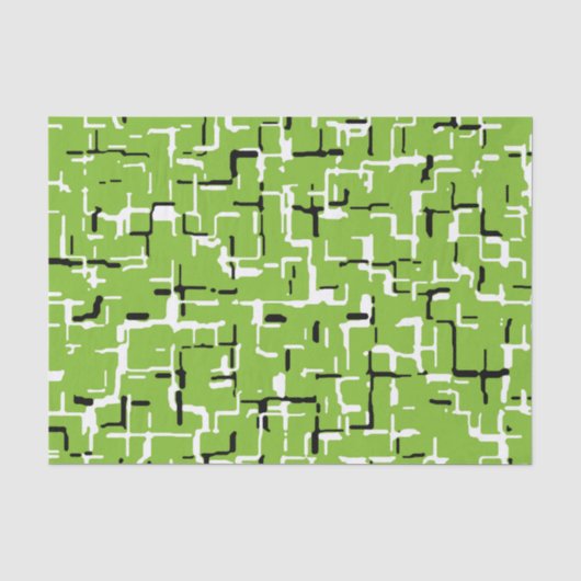 Groen zwart wit modern patroon tissuepapier (Voorkant)