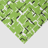 Groen zwart wit modern patroon tissuepapier (Detail)