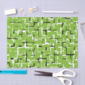 Groen zwart wit modern patroon tissuepapier (Craft)
