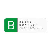 Groen Zwart & Wit | Modern retouradres-label Etiket (Voorkant)