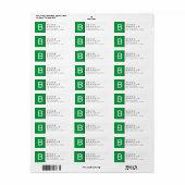 Groen Zwart & Wit | Modern retouradres-label Etiket (Full Sheet)