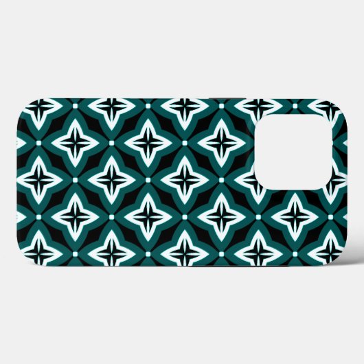 Groen zwart-wit Ogee Patroon Case-Mate iPhone Case (Achterkant (horizontaal))