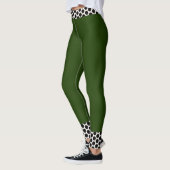 Groen zwart-wit pokkenbroek trendy design leggings (Links)