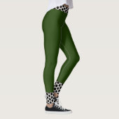 Groen zwart-wit pokkenbroek trendy design leggings (Rechts)
