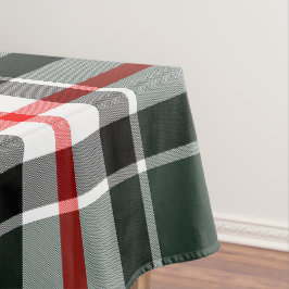 Groen, Zwart, Wit, Rood Tartan Plaid Patroon Tafelkleed