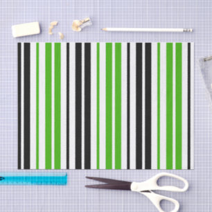 Groen Zwart Wit Strepen Patroon Ontwerp Tissuepapier