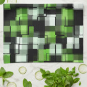 Groen zwart wit theedoek (Gevouwen)