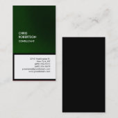 Groen zwart wit verticaal uniek visitekaartje (Voorkant / Achterkant)