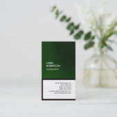 Groen zwart wit verticaal uniek visitekaartje (Staand voorkant)