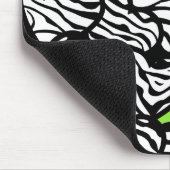 Groen zwart wit zebra patroon hart monogram muismat (Hoek)