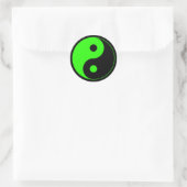 Groen & Zwart Yin Yang Symbool Sticker (Tas)