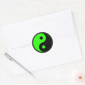 Groen & Zwart Yin Yang Symbool Sticker (Envelop)