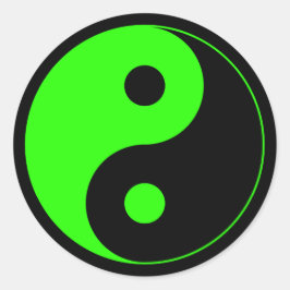 Groen & Zwart Yin Yang Symbool Sticker