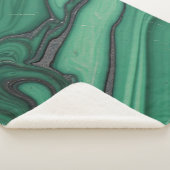 Groen, Zwart & Zilver Marmeren Pluche Deken (3/4)