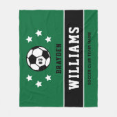 Groen Zwarte Aangepaste Voetbalnaam en -nummer Fleece Deken (Voorkant)