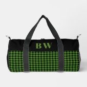 Groen Zwarte Buffalo Check Vet Monogram  Plunjezak (Voorkant)