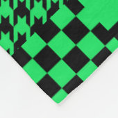 Groen Zwarte Gemengde Patronen Patchwork Ontwerp Fleece Deken (Hoek)