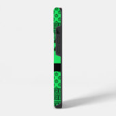 Groen Zwarte Gemengde Patronen Patchwork Ontwerp  iPhone Hoesje (Linkerkant)