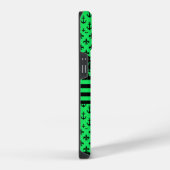 Groen Zwarte Gemengde Patronen Patchwork Ontwerp  iPhone Hoesje (Rechterkant)