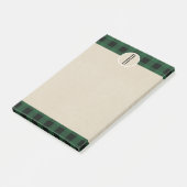 Groen Zwarte Geruite Kraft Landelijke Monogram Beg Post-it® Notes (Schuin)