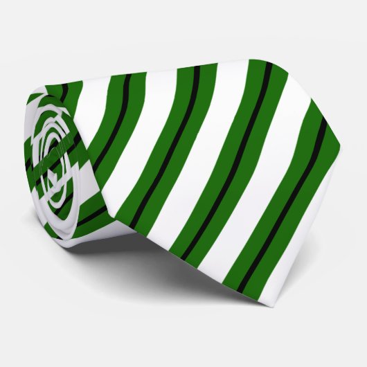 Groen-zwarte strepen stropdas (Opgerold)