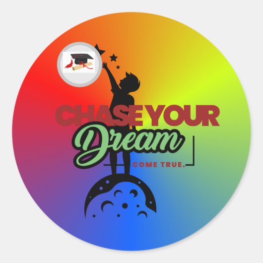 groen-zwarte typografie ronde sticker (Voorkant)