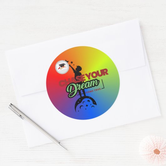 groen-zwarte typografie ronde sticker (Envelop)