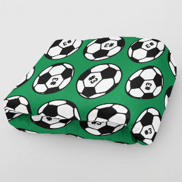 Groen Zwarte Voetbal Nummer Patroon Fleece Deken