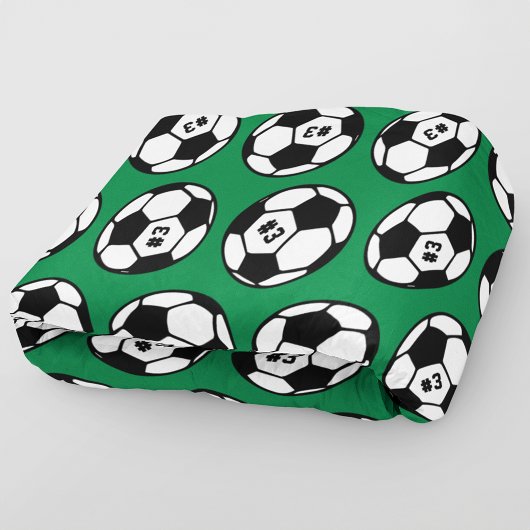 Groen Zwarte Voetbal Nummer Patroon Fleece Deken