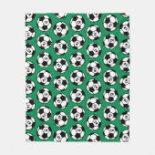 Groen Zwarte Voetbal Nummer Patroon Fleece Deken (Voorkant)