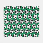 Groen Zwarte Voetbal Nummer Patroon Fleece Deken (Voorkant (Horizontaal))