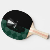 Groen & zwarte vrijgezellenfeest bierpongpaddle tafeltennisbatje (Zijkant)