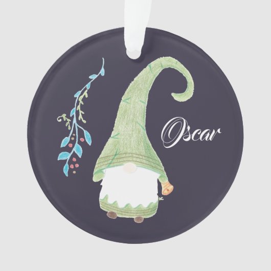 Groen Zweeds kabouter Kerstornament Ornament (voorkant)