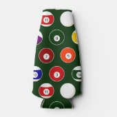 Groen zwembad bal biljart patroon flesjeskoeler (Voorkant)