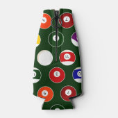 Groen zwembad bal biljart patroon flesjeskoeler (Achterkant)