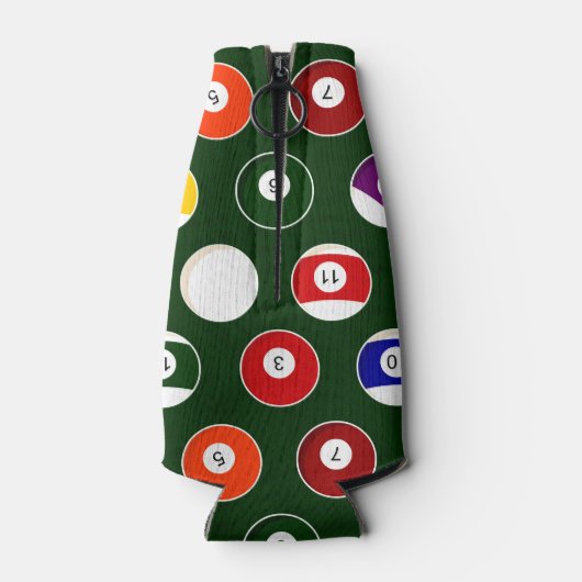 Groen zwembad bal biljart patroon flesjeskoeler (Achterkant)