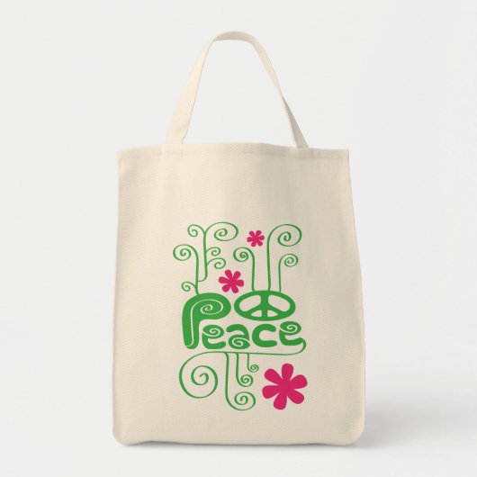 Groen Zwirls VredesTas Tote Bag (Voorkant)