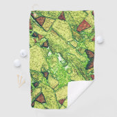 Groenachtig bleek geel geschilderd vulkanisch rots golfhanddoek (Insitu)