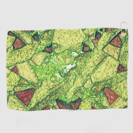 Groenachtig bleek geel geschilderd vulkanisch rots golfhanddoek