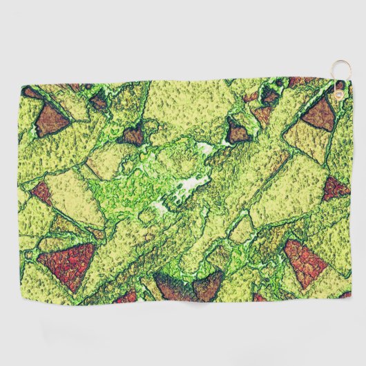 Groenachtig bleek geel geschilderd vulkanisch rots golfhanddoek (Horizontaal)