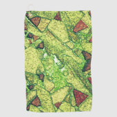 Groenachtig bleek geel geschilderd vulkanisch rots golfhanddoek (Voorkant)