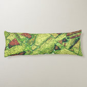 Groenachtig bleek geel geschilderd vulkanisch rots lichaamskussen (Achterkant)