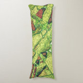 Groenachtig bleek geel geschilderd vulkanisch rots lichaamskussen (Voorkant Verticaal)